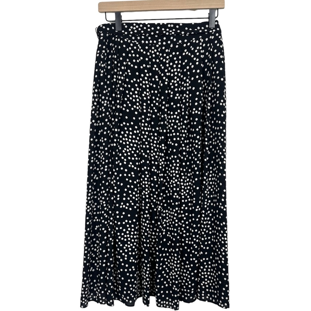 Talbots Dot Button Front Midi Skirt Size 10 Tie Waist Classic Office Career - Picture 5 of 8